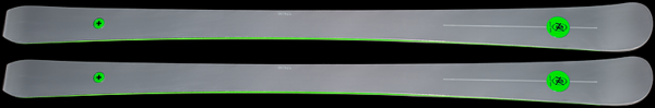 AK Skis Green.Silver.