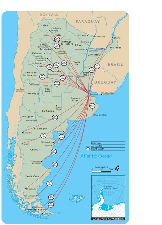 Argentina Flights Map